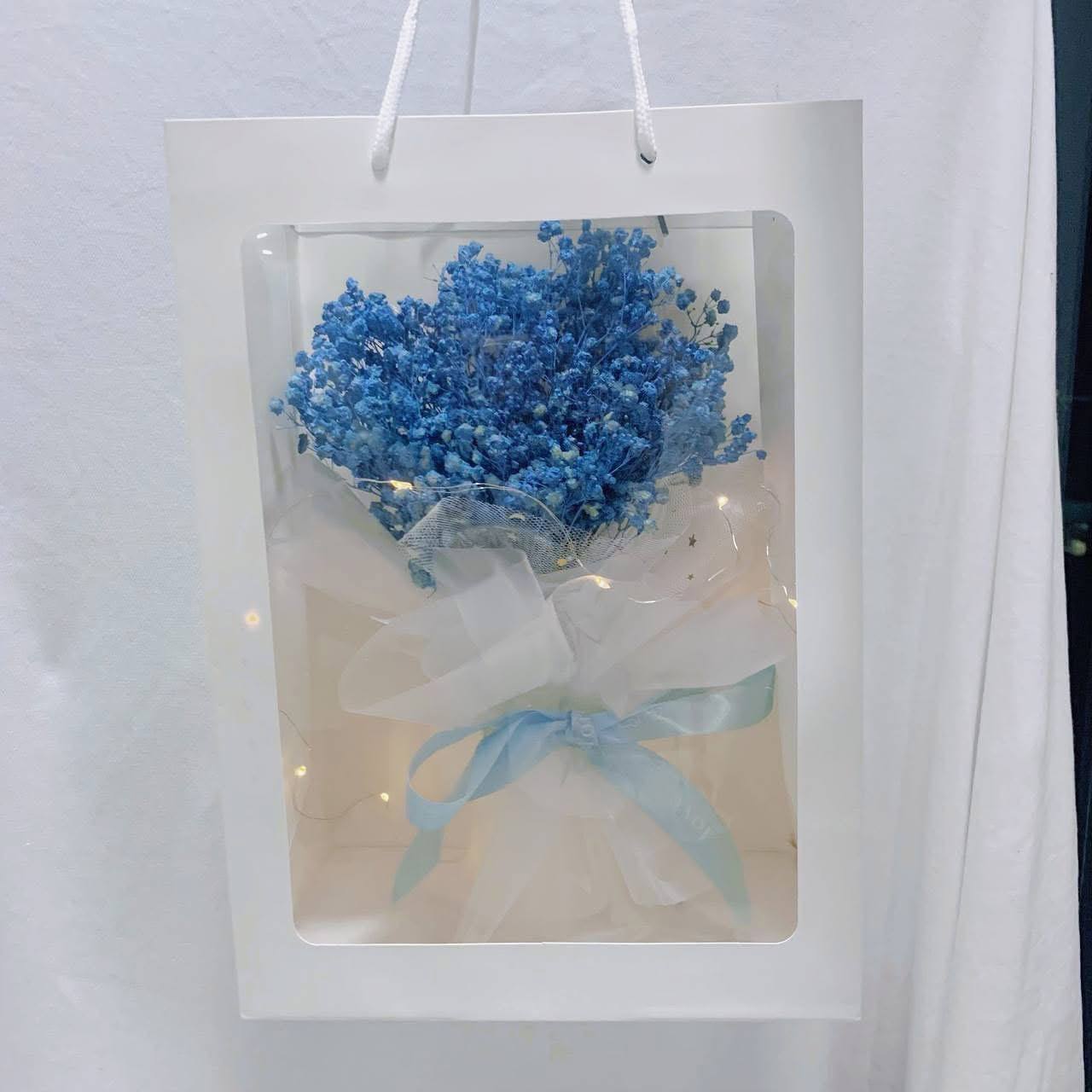 FW1003 Blue Baby’s Breath Bouquet（Dried Flowers）