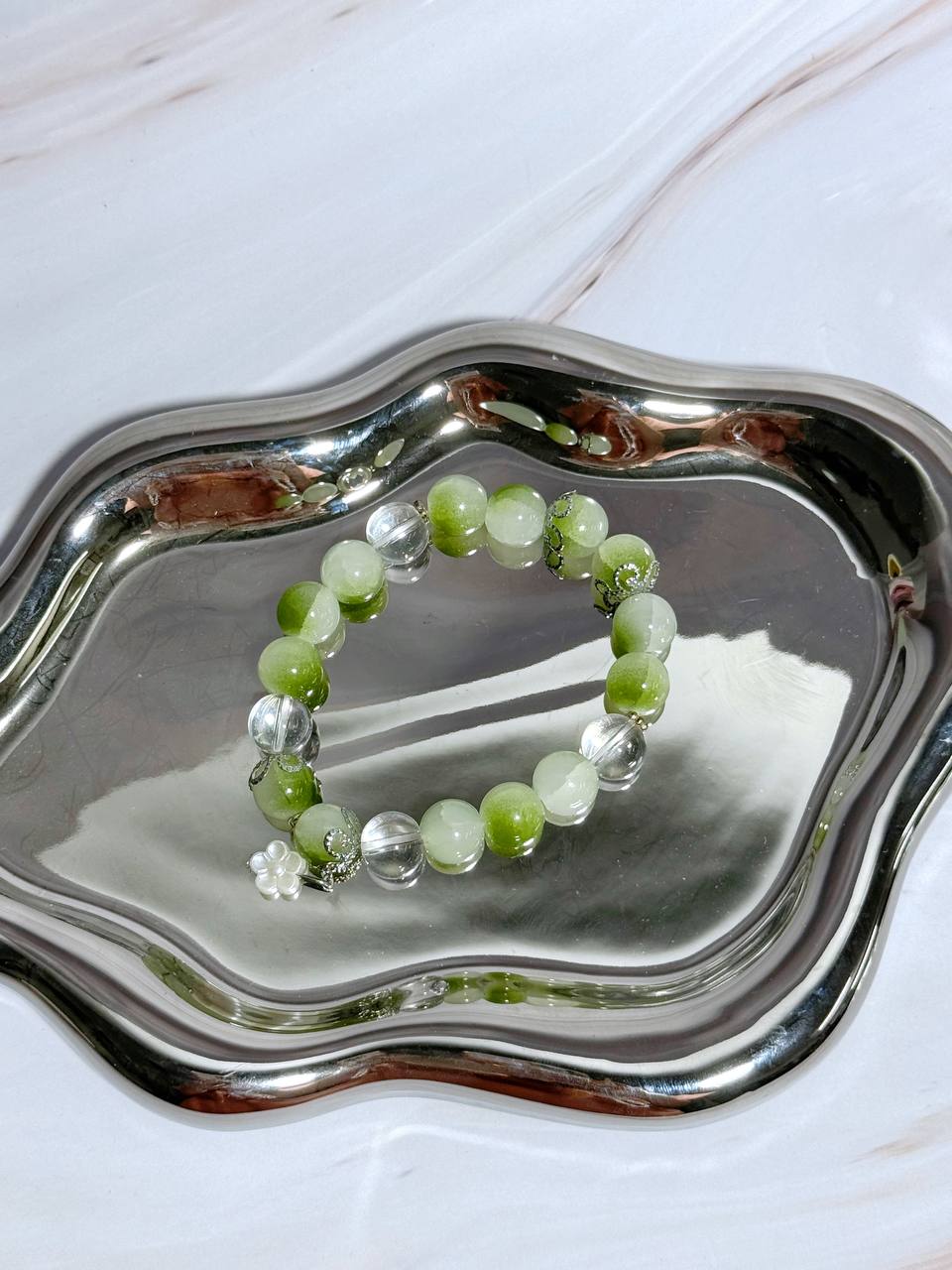 BC1001 Elegant Crystal Glass Beaded Bracelet