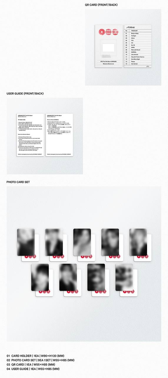 KP1001 BTS Official ARIRANG' (Set) + 'ARIRANG' (Living Legend Ver.) + 'ARIRANG' (Weverse Albums ver.) Set