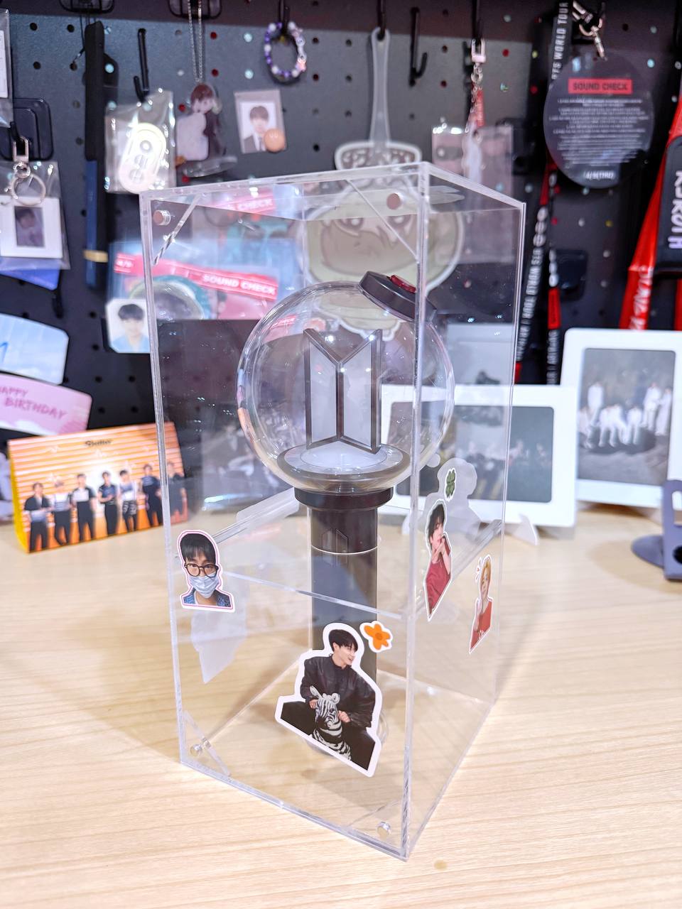 KP1018 BTS ARMY Bomb Display Case ✨Acrylic Lightstick Stand Box with Free Stickers & Fanmade Photocards